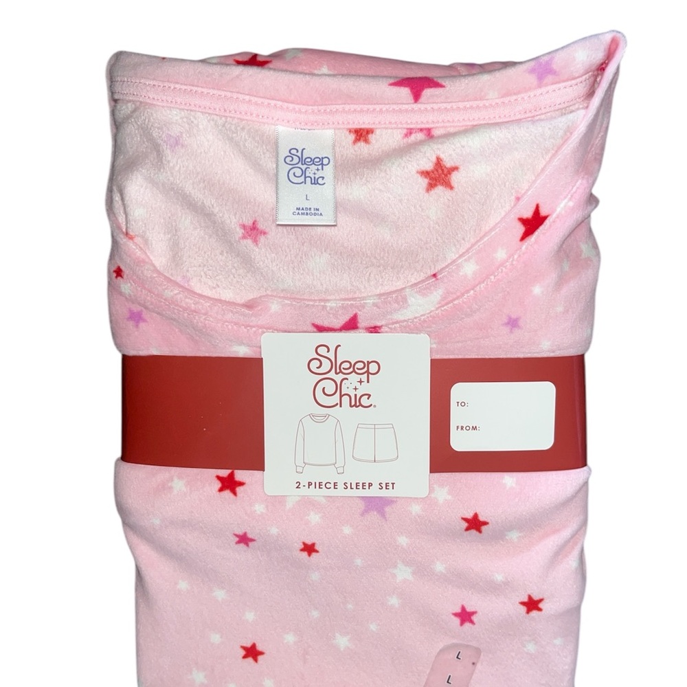 Sleep Chic Pink and Red Star Pajama Set